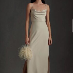 BHLDN Cali Satin Charmeuse Midi Dress